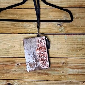 Brazilian cowhide wristlet